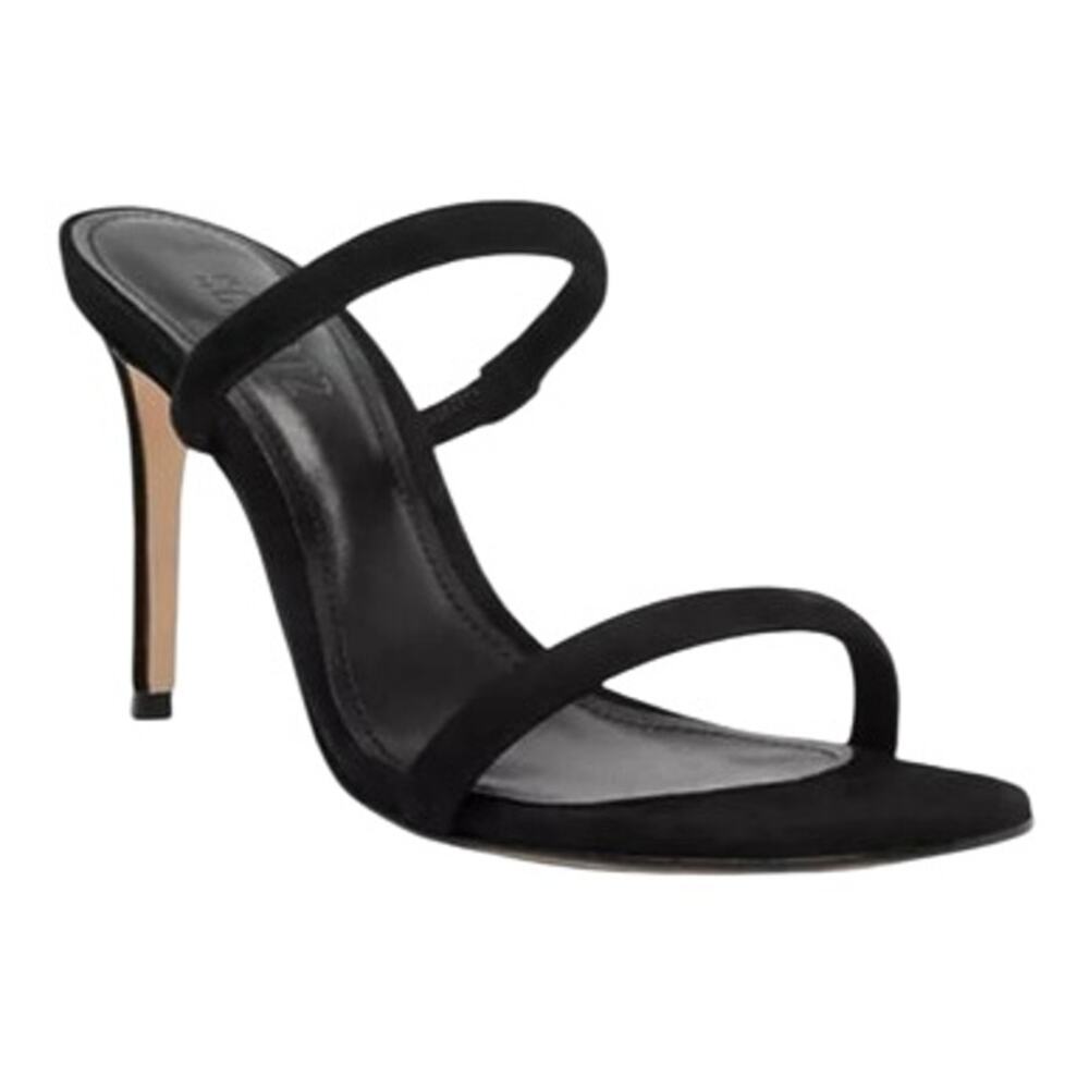 Schutz Womens Taliah Slip On High Heel Leather Sole Suede Sandals Black Size 9.5